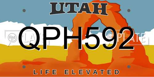 QPH592 Utah License Plate