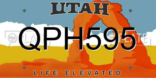 QPH595 Utah License Plate