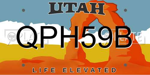 QPH59B Utah License Plate