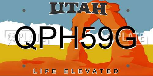 QPH59G Utah License Plate