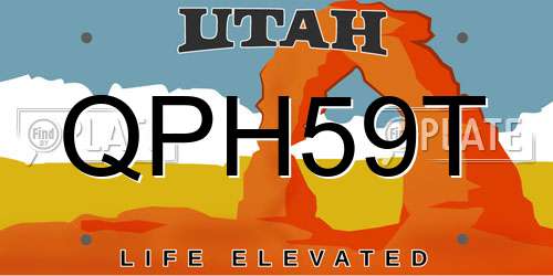QPH59T Utah License Plate