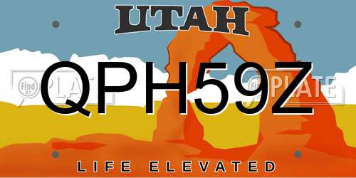 QPH59Z Utah License Plate
