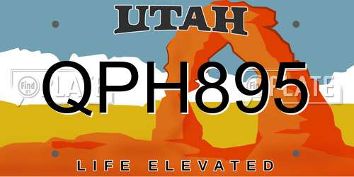 QPH895 Utah License Plate