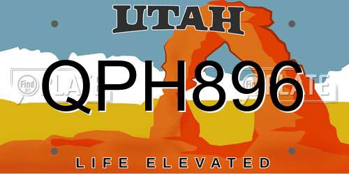 QPH896 Utah License Plate