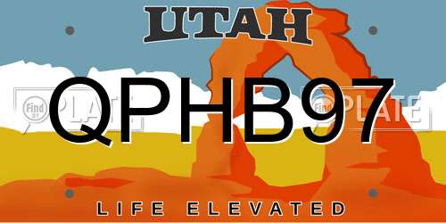 QPHB97 Utah License Plate