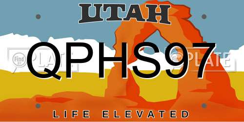 QPHS97 Utah License Plate