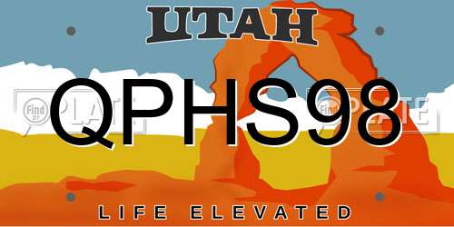 QPHS98 Utah License Plate