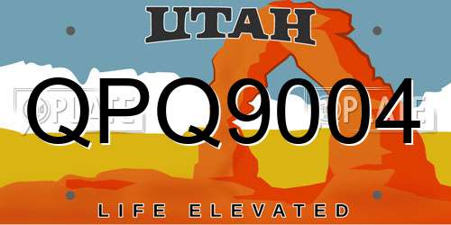 QPQ9004 Utah License Plate