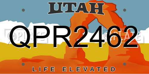 QPR2462 Utah License Plate