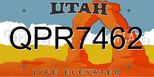 QPR7462 Utah License Plate