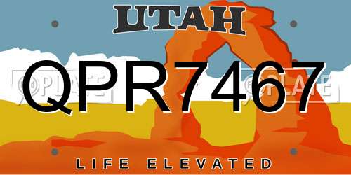 QPR7467 Utah License Plate