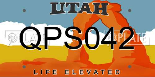 QPS042 Utah License Plate
