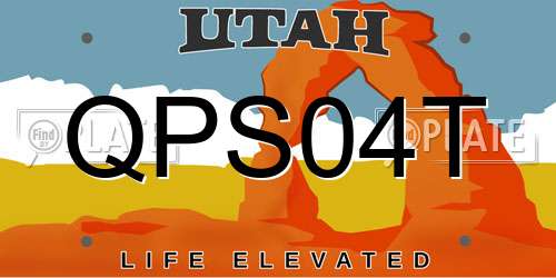 QPS04T Utah License Plate