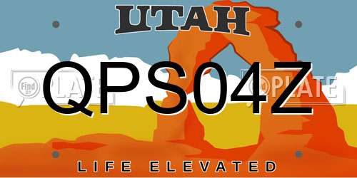 QPS04Z Utah License Plate