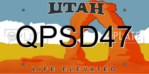 QPSD47 Utah License Plate