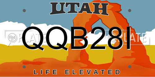 QQB28I Utah License Plate