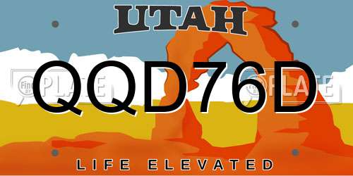 QQD76D Utah License Plate