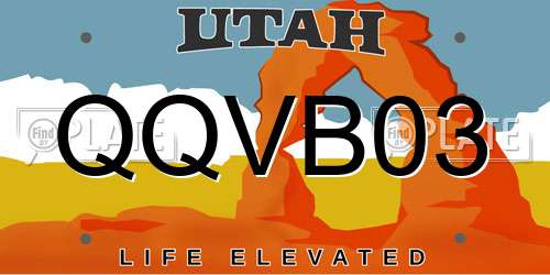 QQVB03 Utah License Plate