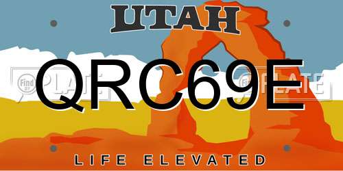 QRC69E Utah License Plate