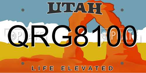 QRG8100 Utah License Plate