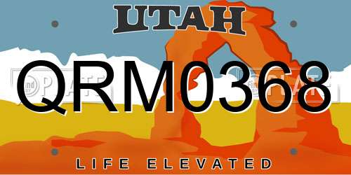 QRM0368 Utah License Plate