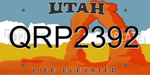 QRP2392 Utah License Plate