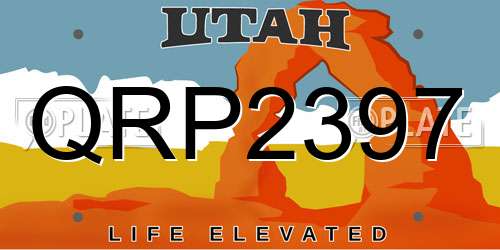 QRP2397 Utah License Plate