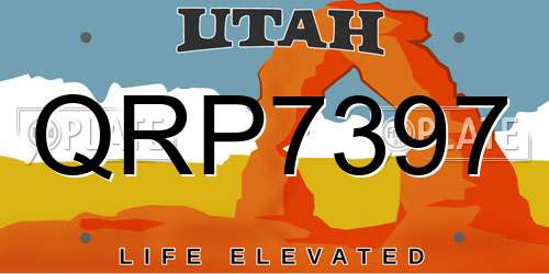 QRP7397 Utah License Plate