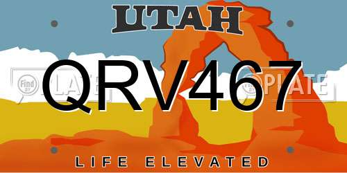 QRV467 Utah License Plate
