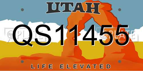 QS11455 Utah License Plate