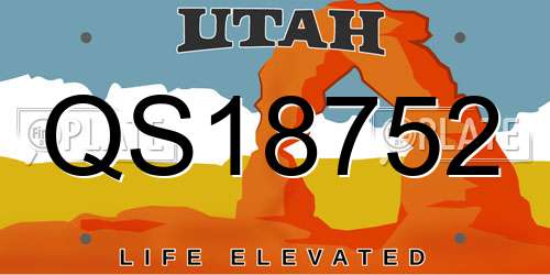 QS18752 Utah License Plate