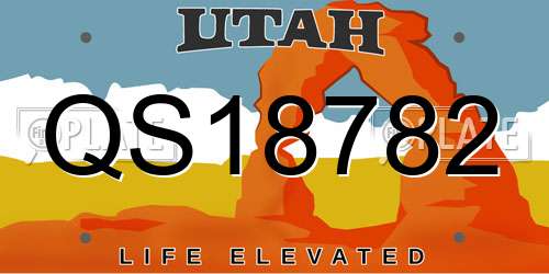 QS18782 Utah License Plate