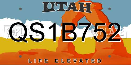 QS1B752 Utah License Plate