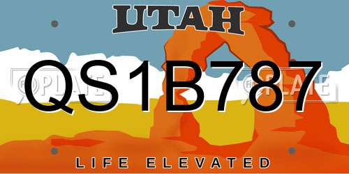 QS1B787 Utah License Plate