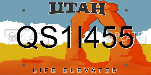 QS1I455 Utah License Plate