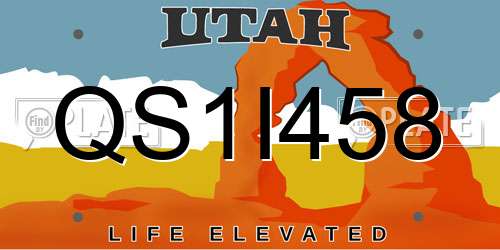 QS1I458 Utah License Plate