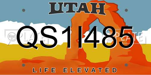 QS1I485 Utah License Plate