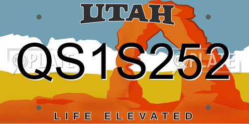 QS1S252 Utah License Plate