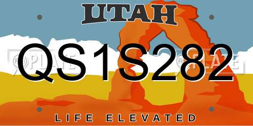 QS1S282 Utah License Plate