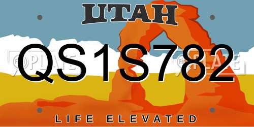 QS1S782 Utah License Plate