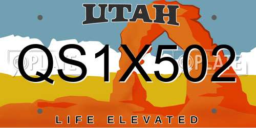 QS1X502 Utah License Plate