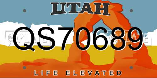 QS70689 Utah License Plate