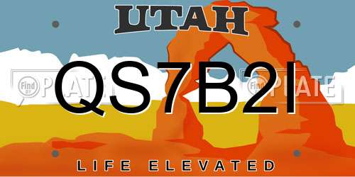 QS7B2I Utah License Plate