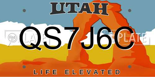 QS7J6C Utah License Plate