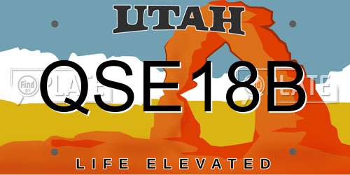 QSE18B Utah License Plate