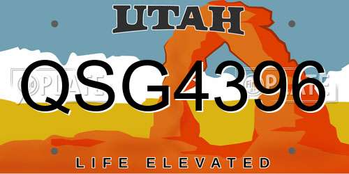 QSG4396 Utah License Plate