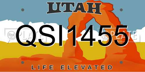 QSI1455 Utah License Plate