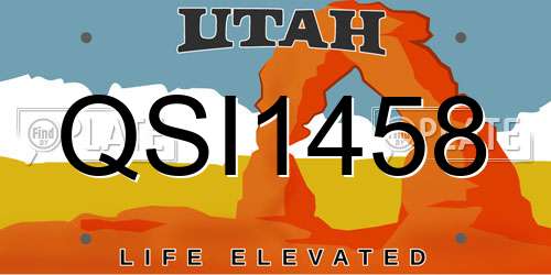 QSI1458 Utah License Plate