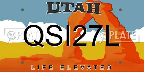 QSI27L Utah License Plate