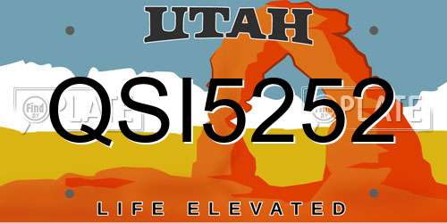 QSI5252 Utah License Plate